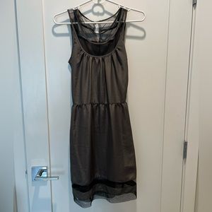 Grey dress with mesh detail